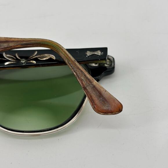 Vtg Sunglasses 50s 60s Shuron Ronsir Browline Eyeglasses Cat Eyes Etched Alumin main image 6
